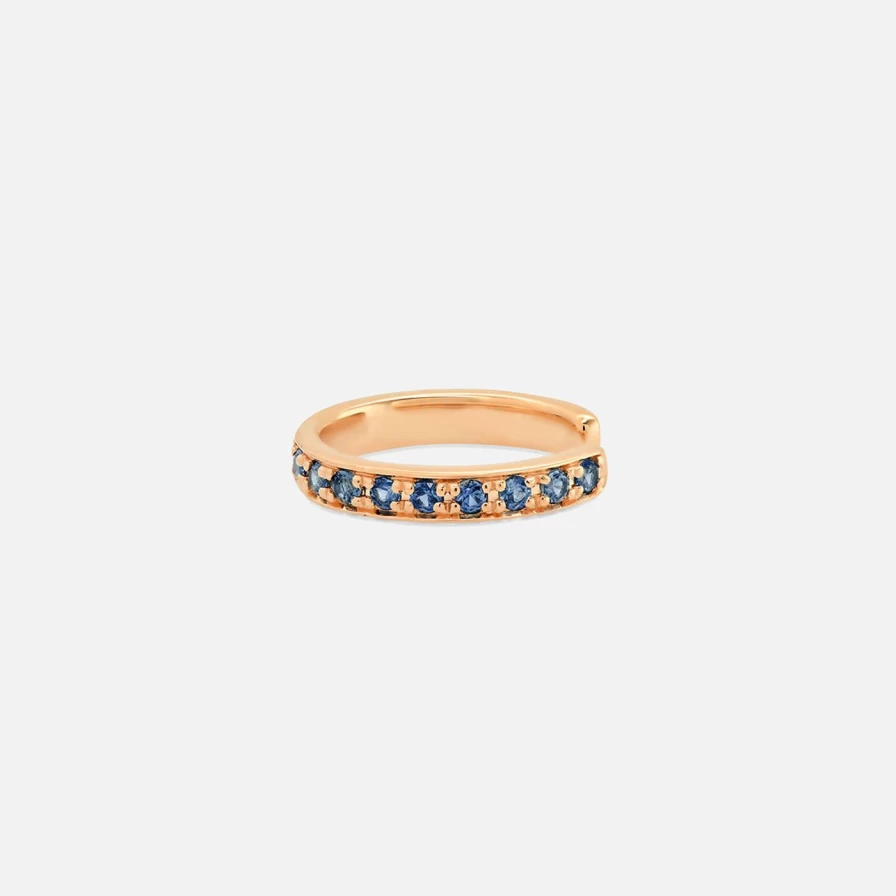 "Eriness Blue Sapphire Ear Cuff - Elegant Sterling Silver Non-Piercing Ear Jewelry"