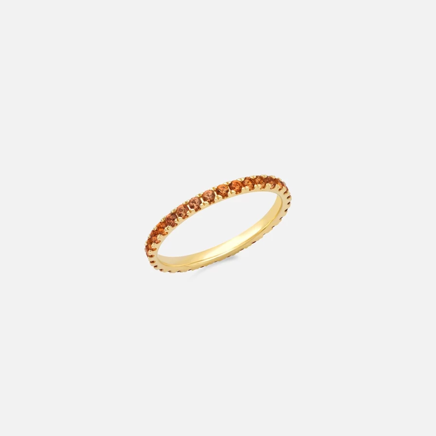 Eriness Orange Sapphire Eternity Band – Standard Wedding Ring for Women