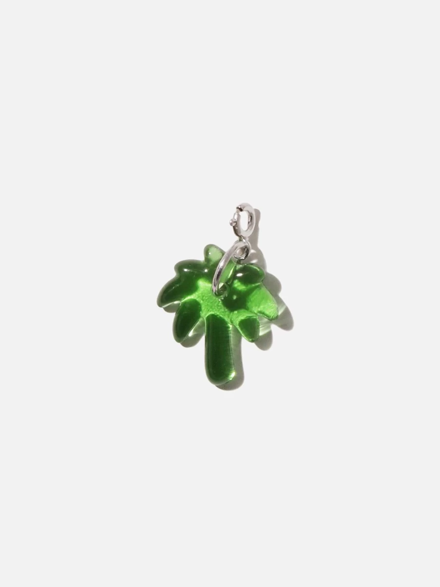 "CLED Green Forest Palm Tree Charm Icon - Tropical Jewelry Pendant"