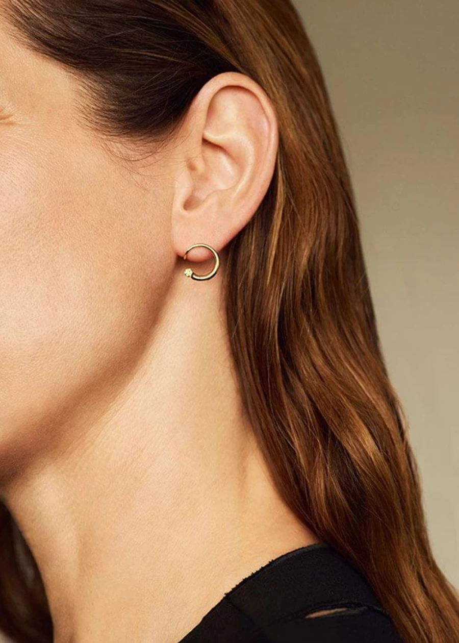 Kloto Whirl Earrings – Stylish Spiral Design Hoop Earrings for Women
