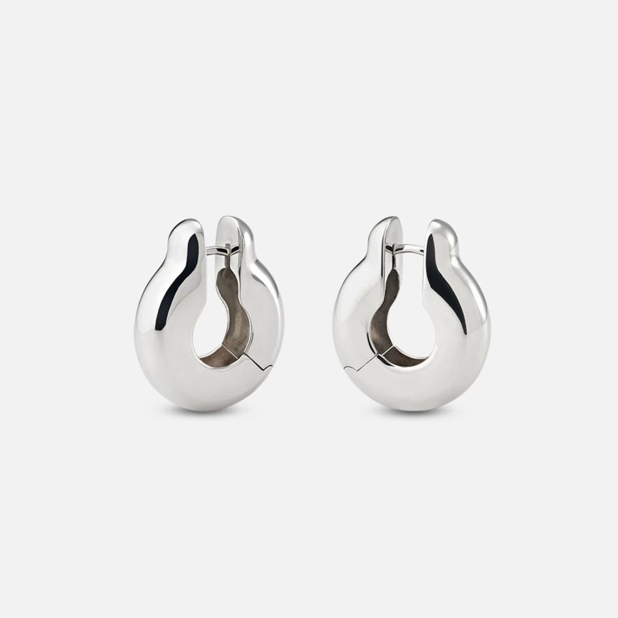 Annika Inez Sterling Silver Ample Hinge Hoops - Large Elegant Hoop Earrings