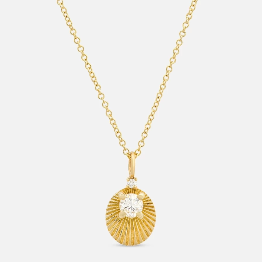 Kimberly Doyle Diamond Pendant Lightweight Necklace for Women 18K Gold