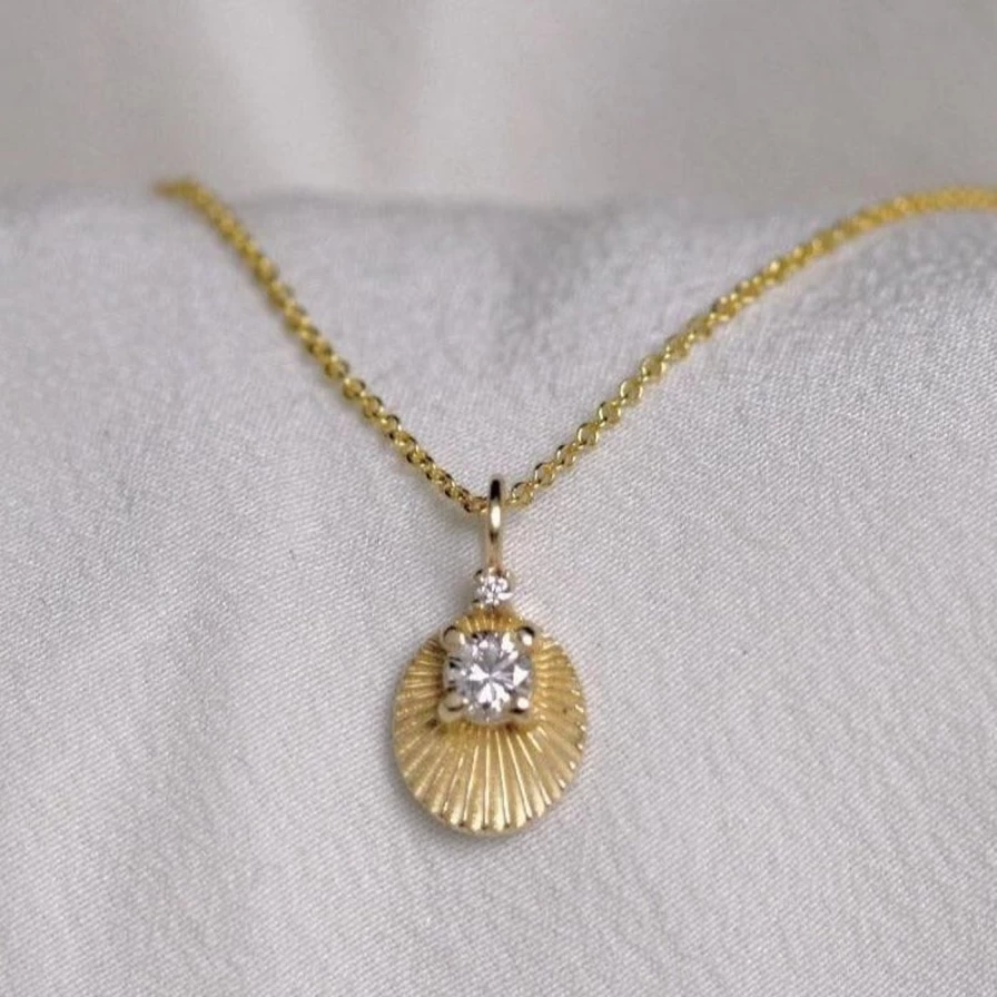 Kimberly Doyle Diamond Pendant Lightweight Necklace for Women 18K Gold