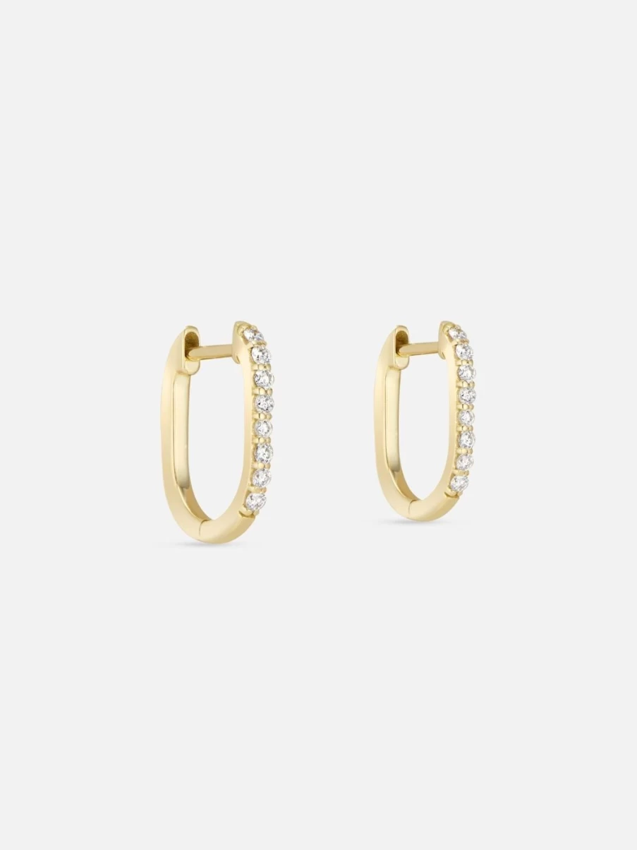 Noor Shamma Diamond Luz U-Huggies Earrings – Elegant Jewelry for Women