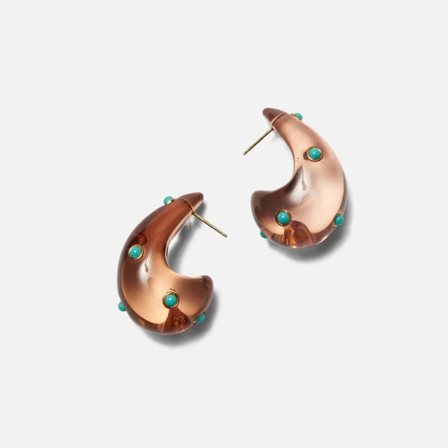 Lizzie Fortunato Arp Dotted Caramel Earrings in Brown