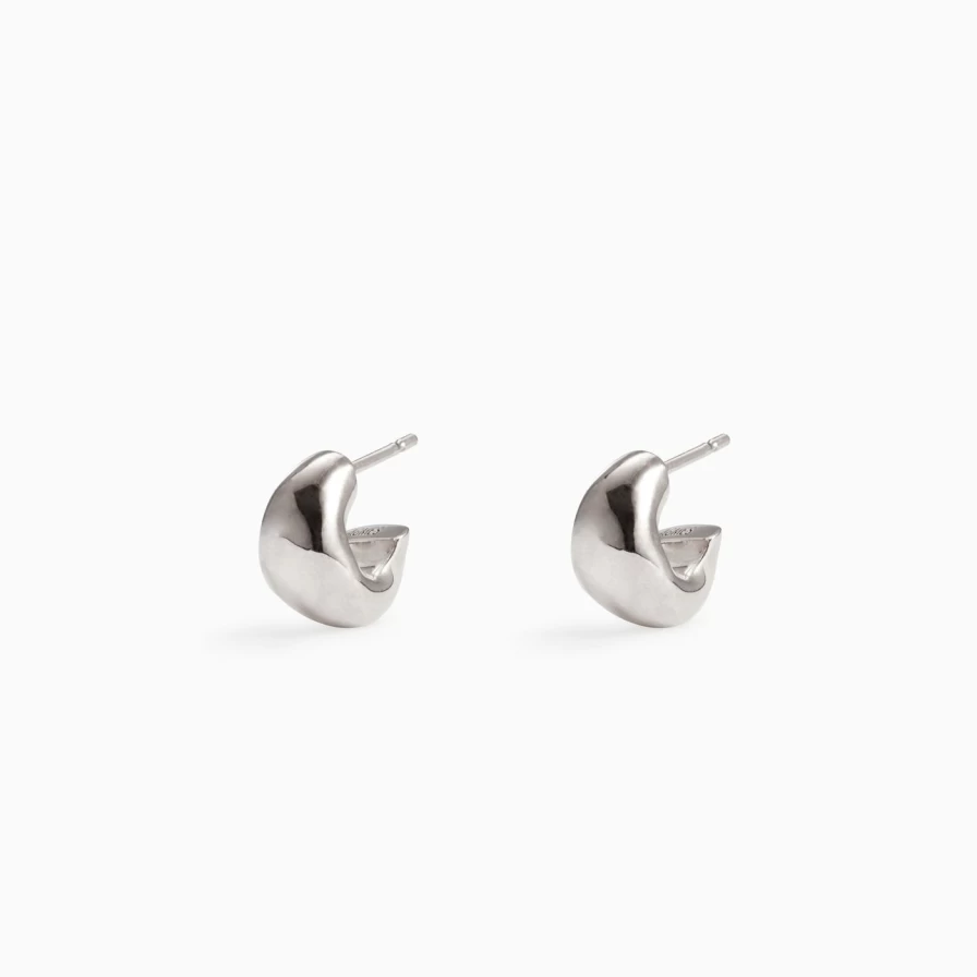 AGMES Mini Dahlia Huggies Hoop Earrings - Minimalist Gold Huggie Hoops for Women