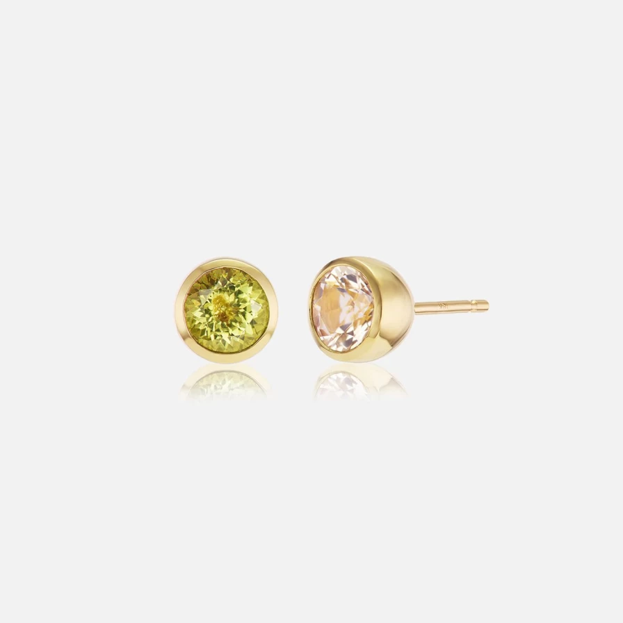 "Akaila Reid Mixed Tourmaline Stud Earrings – Unique Mismatched Gemstone Jewelry"