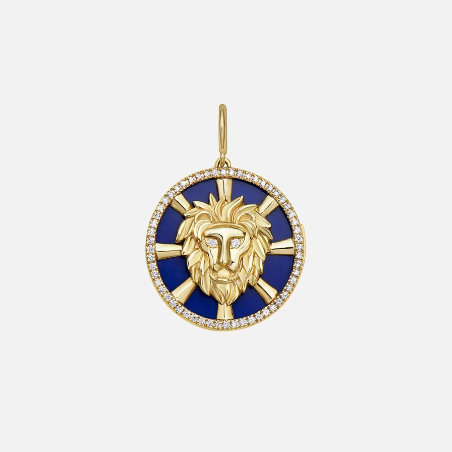 Lionheart Interchangeable Gemstone Charm - Customizable Lion Pendant for Jewelry Making