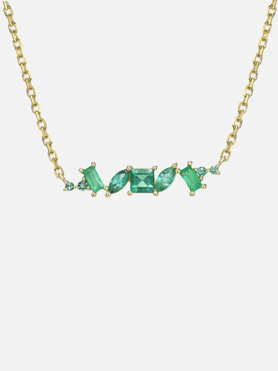 Meredith Young Emerald Chaos Necklace – Handcrafted Sterling Silver Green Gemstone Jewelry