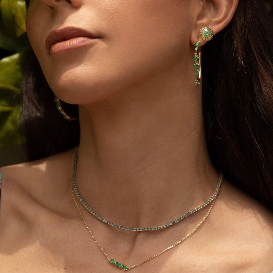 Meredith Young Emerald Chaos Necklace – Handcrafted Sterling Silver Green Gemstone Jewelry