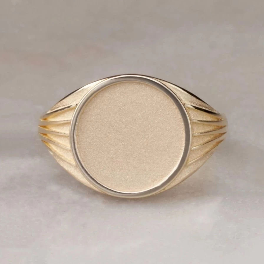 EMBLM Fine Jewelry 14K Yellow Gold Starburst Ring - Elegant Floral Design Wedding Band for Women