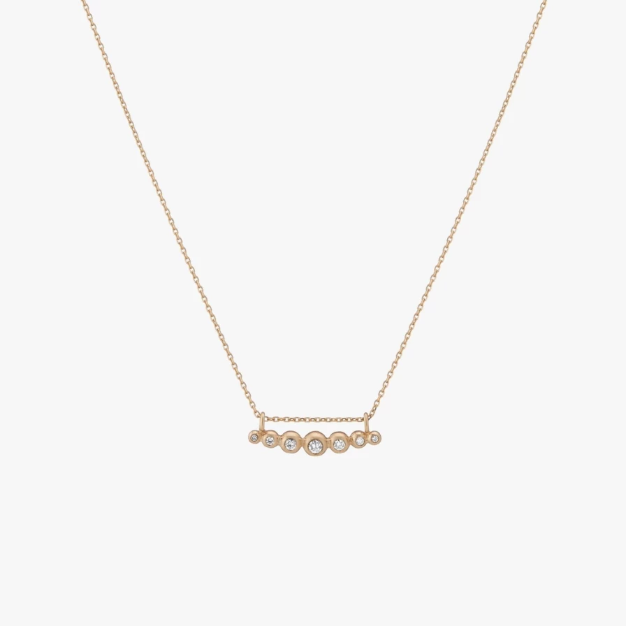 A.M. Thorne Diamond Necklace with Unique Curved Granule Design for Elegant Style