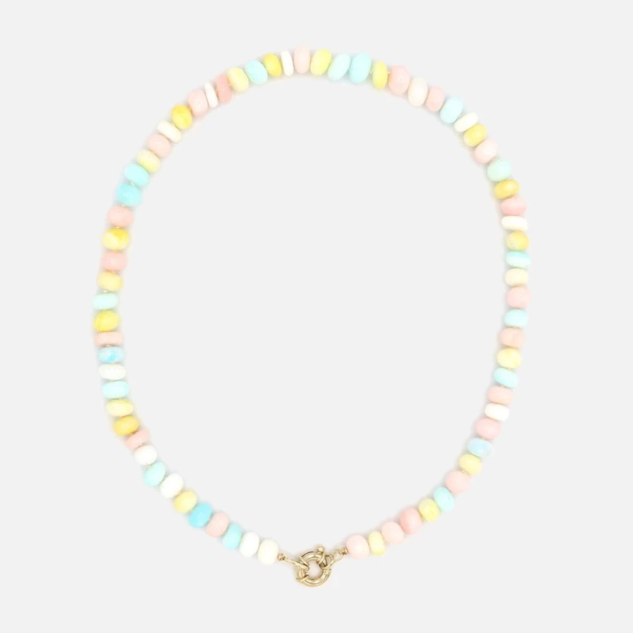 "Encirkled Jewelry Candy Opal Gemstone Necklace – Handmade Sterling Silver Pendant"