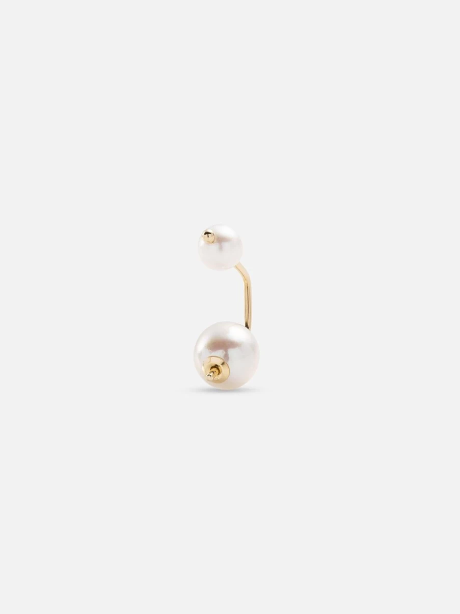 Hirotaka Bumble Bee Akoya Pearl Earrings for Women - Luxury 18K Gold Stud Earrings with Natural Pearls