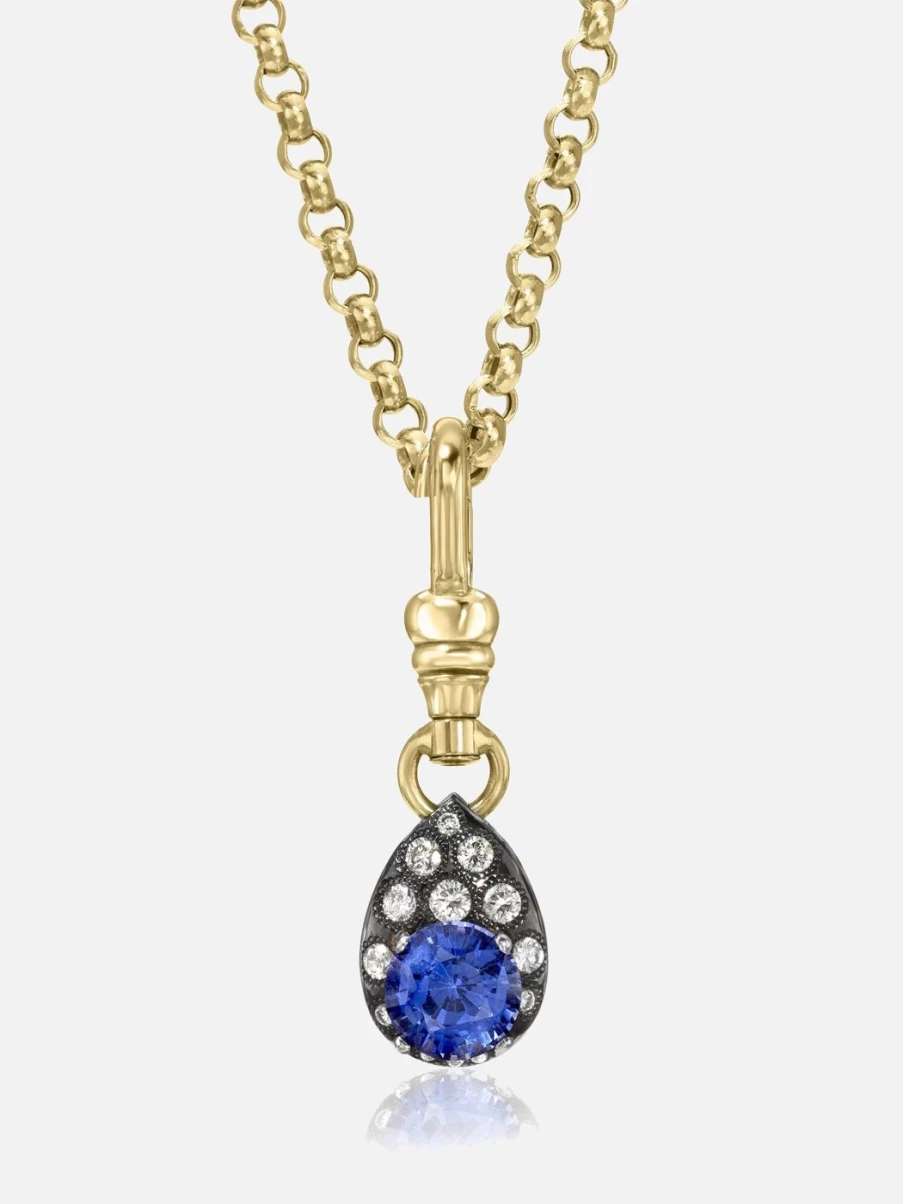Stacy Nolan Purple Sapphire Dog Clip Pendant - Elegant Cluster Gemstone Pet Accessory