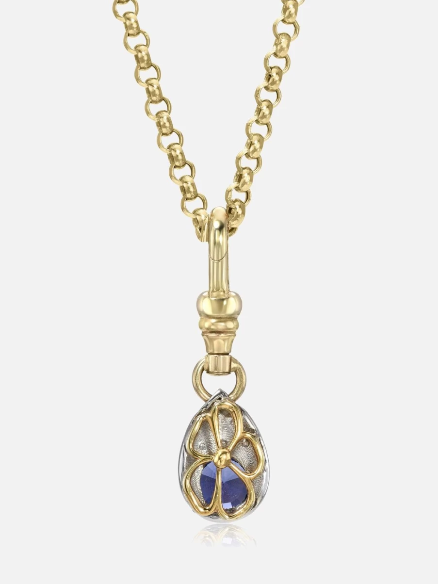 Stacy Nolan Purple Sapphire Dog Clip Pendant - Elegant Cluster Gemstone Pet Accessory