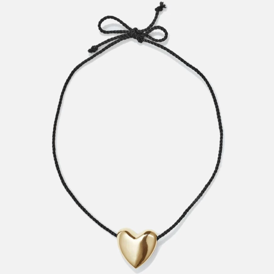 "Annika Inez Gold Plated Heart Necklace – Elegant Large Pendant Jewelry"