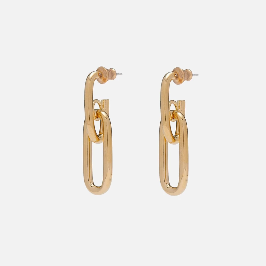Lady Grey 14K Gold Bond Hoop Earrings - Minimalist Luxury Studs for Women