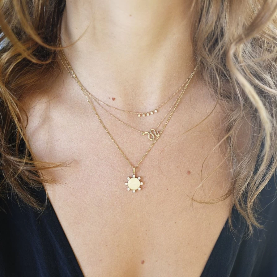 Ariel Gordon Mini Diamond Dash Necklace - Elegant Dainty Gold Pendant for Women