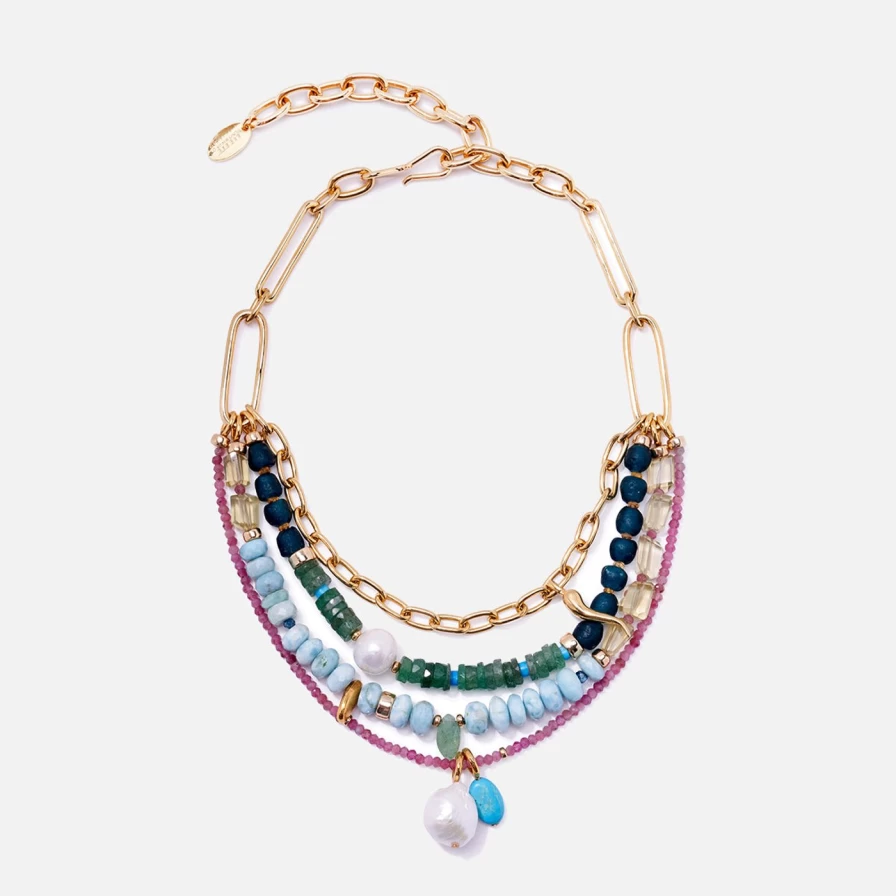 Lizzie Fortunato Vizcaya Multi-Color Statement Necklace