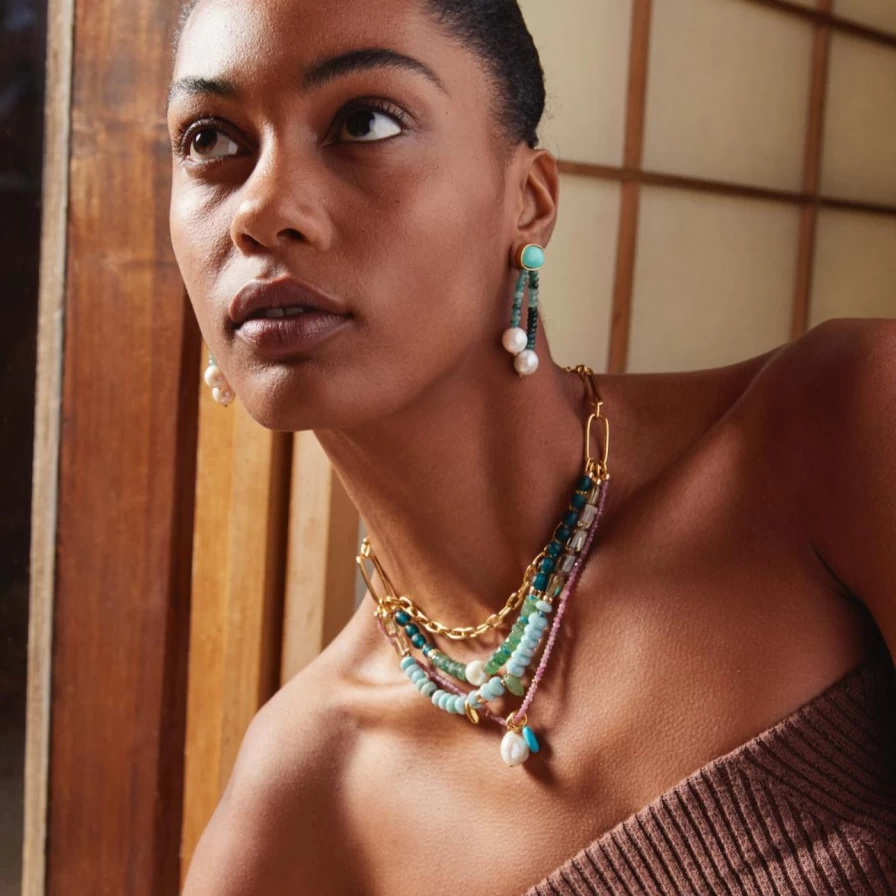 Lizzie Fortunato Vizcaya Multi-Color Statement Necklace