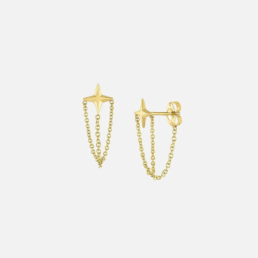 14K Yellow Gold Shooting Star Stud Earrings by Kimberly Doyle