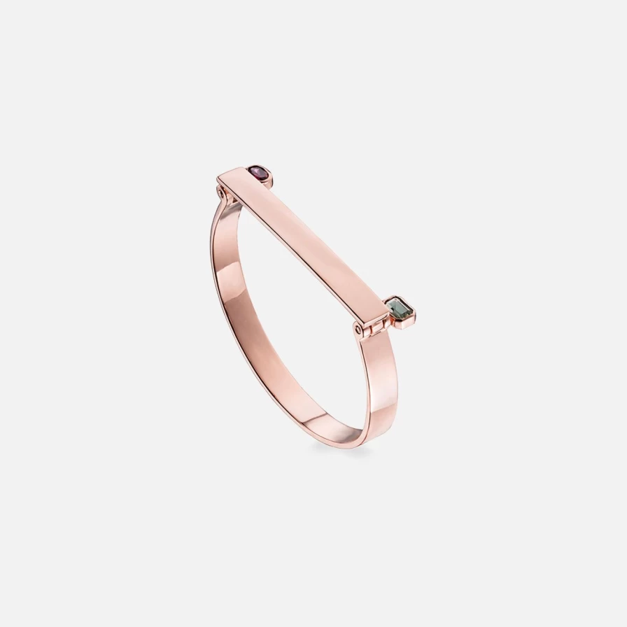 Leslie Paige Rose Gold Double Screw Bangle - Elegant Jewelry for Women