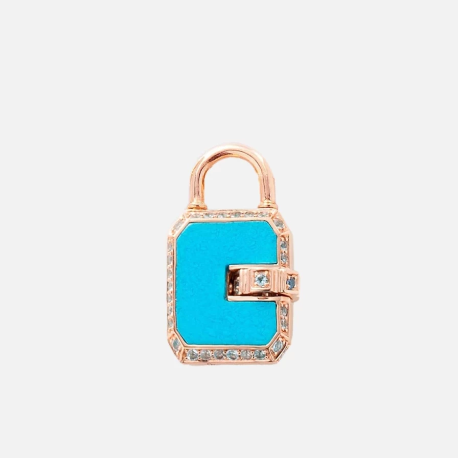 James Banks Design Mini Padlock - Small Turquoise Lock for Jewelry, Diaries & Gift Boxes