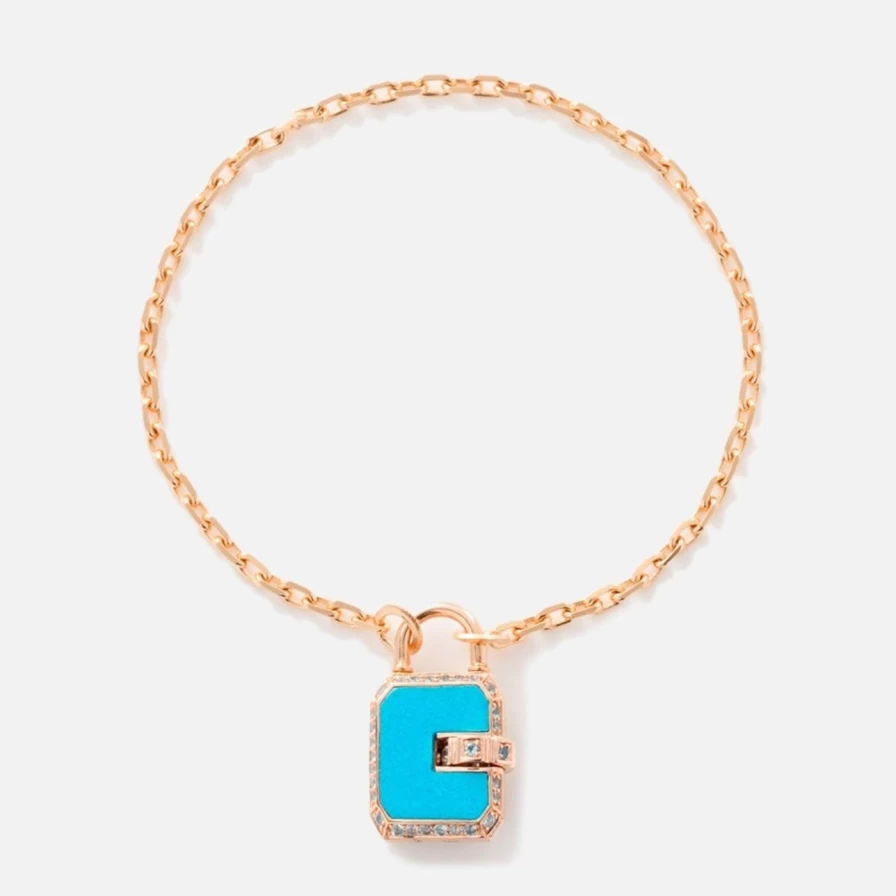 James Banks Design Mini Padlock - Small Turquoise Lock for Jewelry, Diaries & Gift Boxes