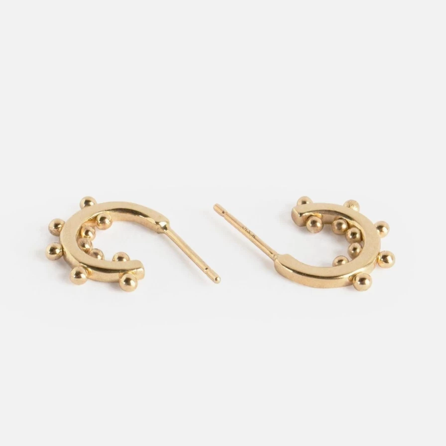 M. Hisae Mini Narumi Hoops - Elegant Japanese-Inspired Jewelry for Everyday Wear
