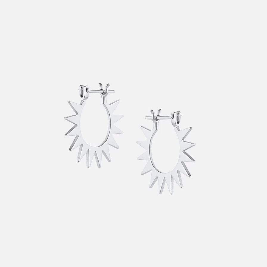 EMBLM Fine Jewelry Sterling Silver Spur Hoop Earrings for Women - Western Cowgirl Style Dangle Hoops