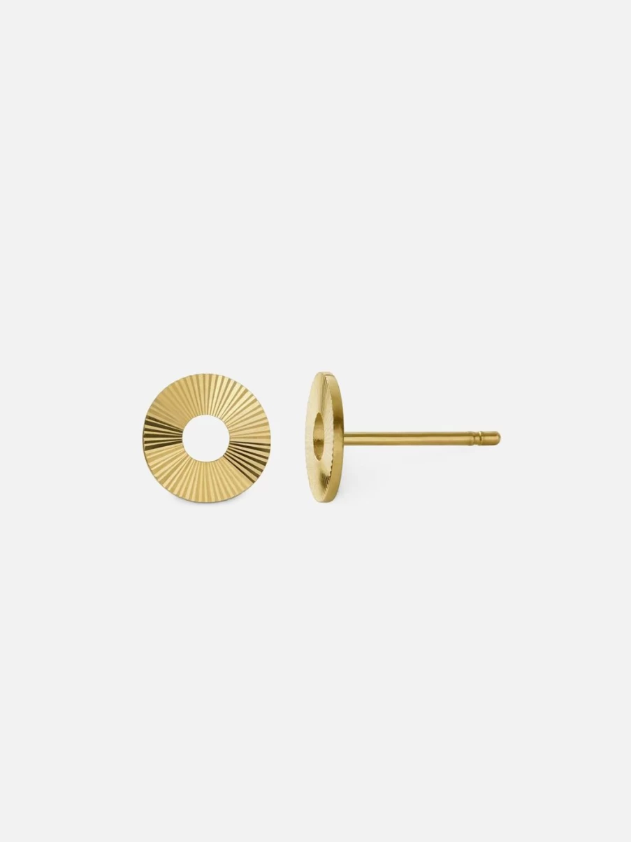 Alice Pierre Geometric Circle Stud Earrings - Minimalist Gold Hoop Studs for Women