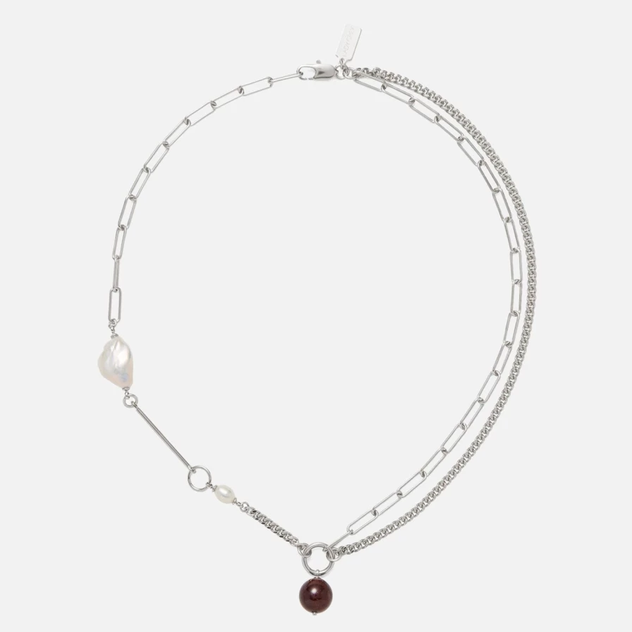 Lady Grey Sterling Silver Montage Necklace - Elegant Layered Chain Jewelry for Women