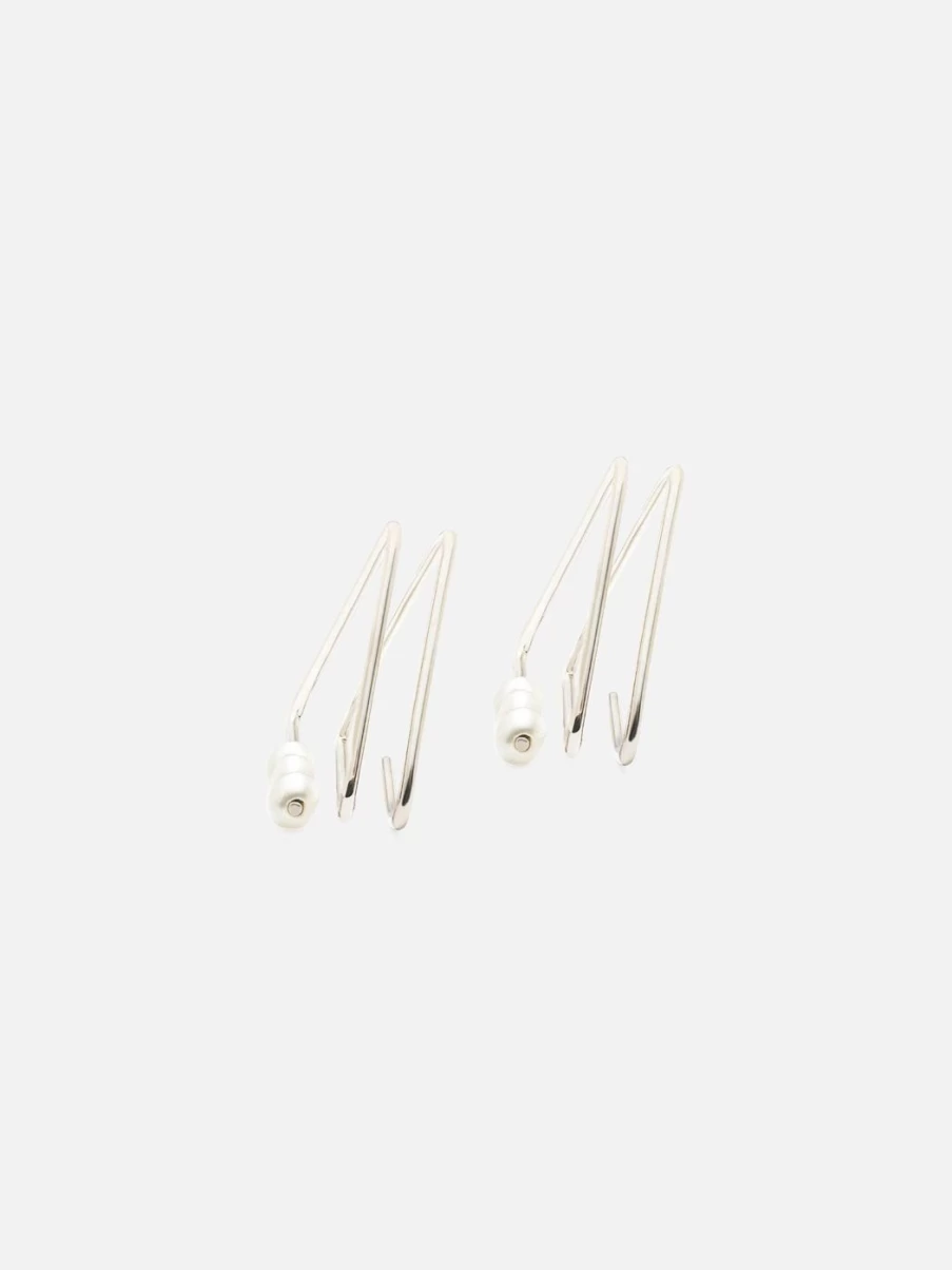 Noor Shamma Sterling Silver Spiral Earrings – Elegant Troika Design for Women
