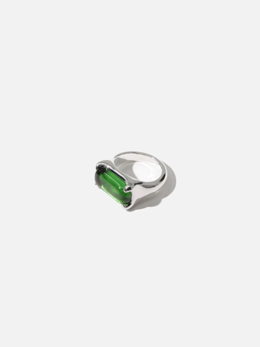 CLED Prism Ring Sterling Silver - Elegant Geometric Cut Design for Women, Hypoallergenic 925 Silver Jewelry Gift