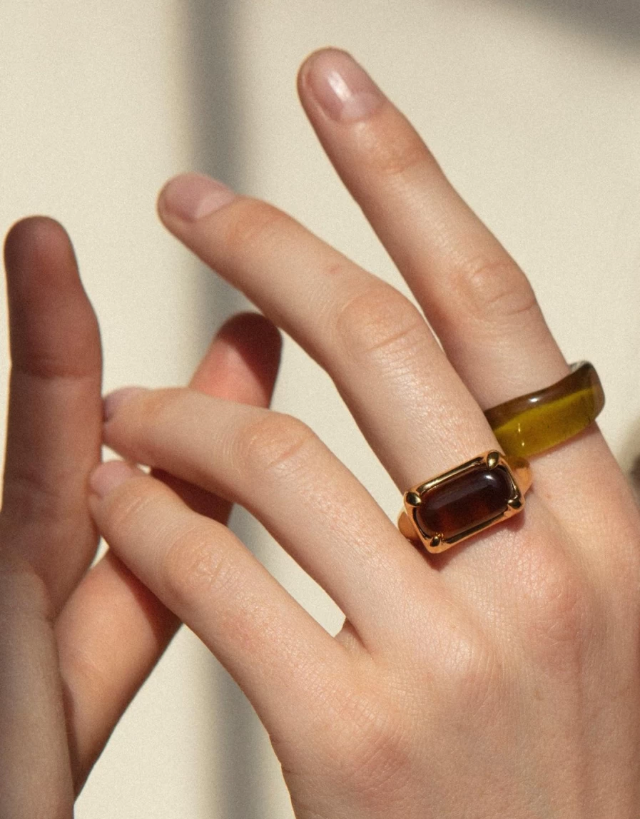 CLED Prism Ring Sterling Silver - Elegant Geometric Cut Design for Women, Hypoallergenic 925 Silver Jewelry Gift