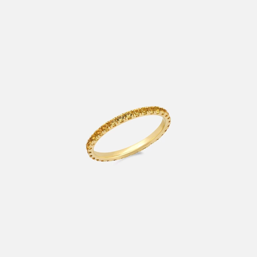 Eriness Yellow Sapphire Eternity Band - 14K Gold Standard Wedding Ring for Women