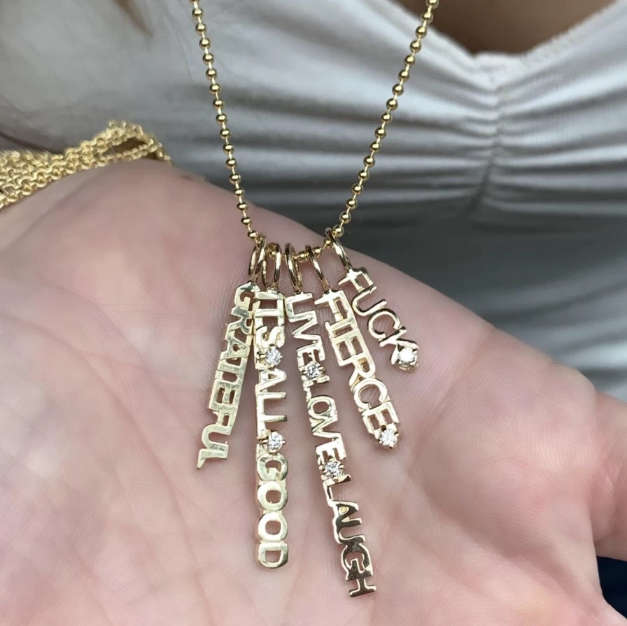 "Eden Presley Custom Gold Letter Charms - Personalized Engraved Name Jewelry"