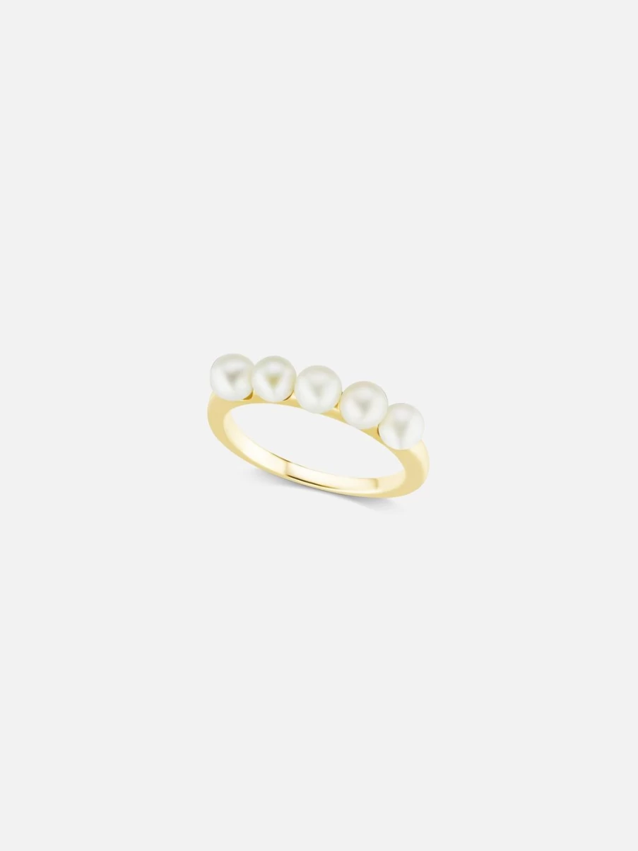 "The Gild Yellow Gold Multi Pearl Ring – Elegant Pearl Jewelry"