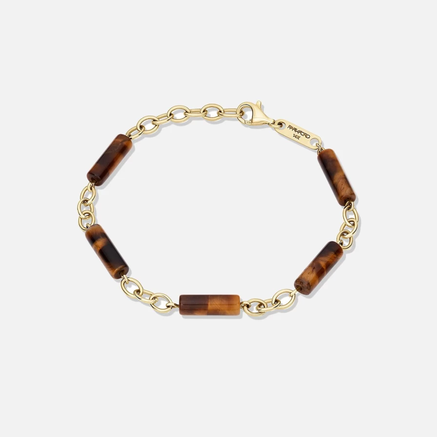 ParkFord Tiger Eye Bead Bracelet for Men & Women - Stylish Palace Collection Adjustable Spiritual Stone Jewelry Gift