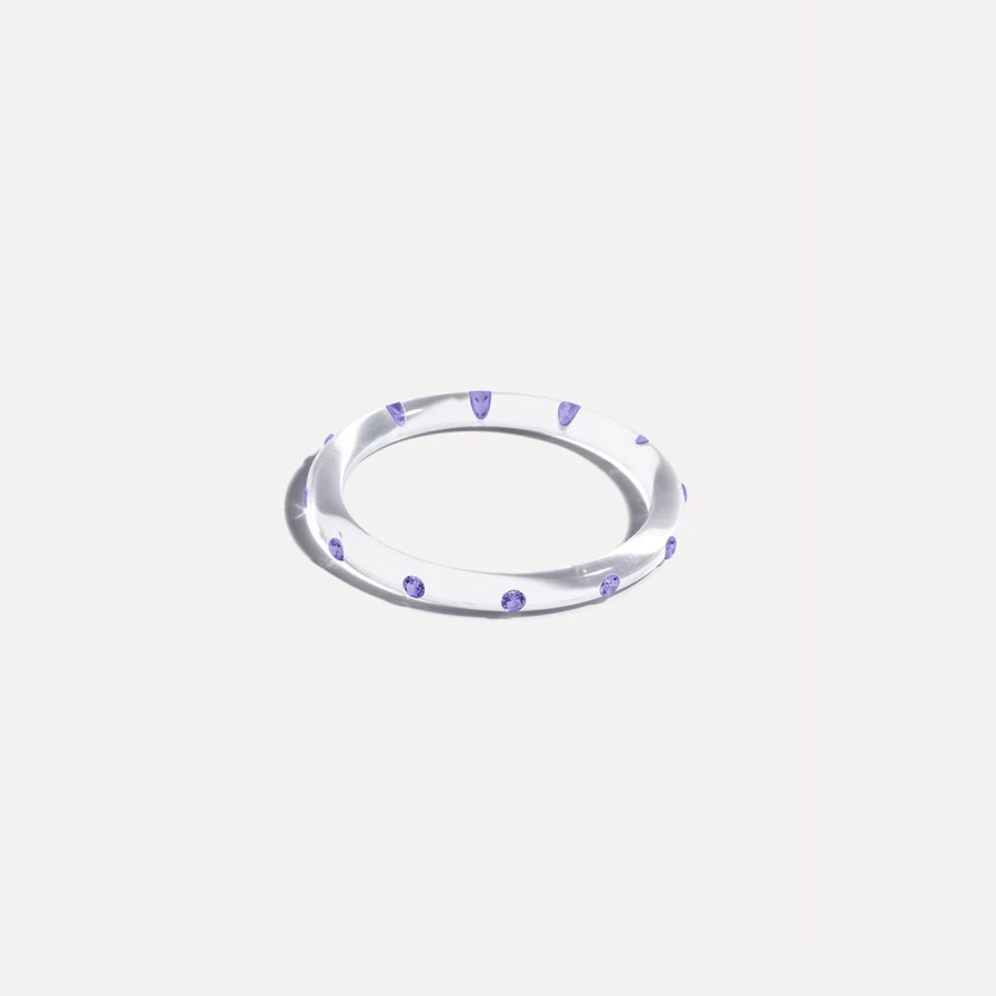 Sarah Noor Thin Lucid Purple Bangle - Elegant Translucent Bracelet for Women