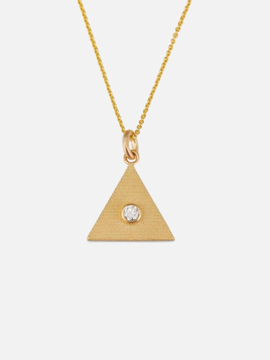Alice Pierre Diamond Sand Triangle Pendant Necklace - Elegant Geometric Jewelry