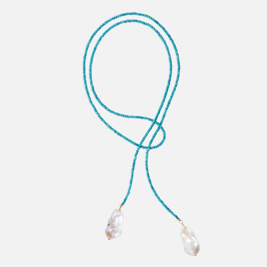 Joie DiGiovanni Turquoise Classic Gemstone Lariat Necklace