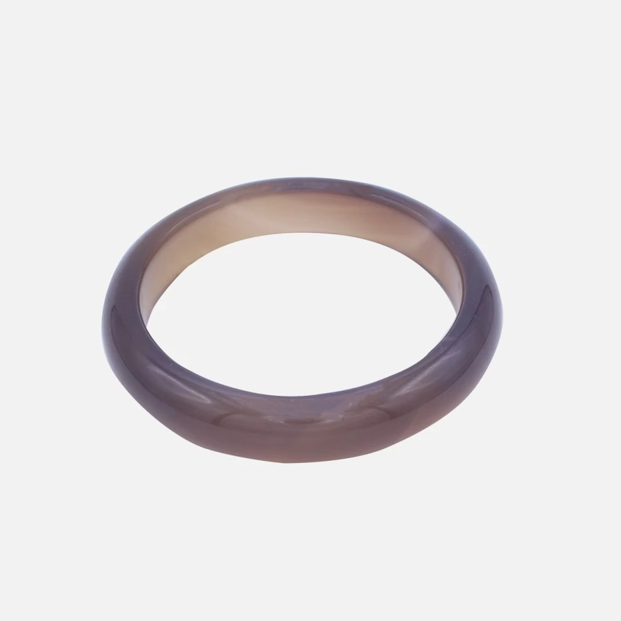 "Seree Purple Chalcedony Moon Stone Bangle – Elegant Purple Jade Bracelet"