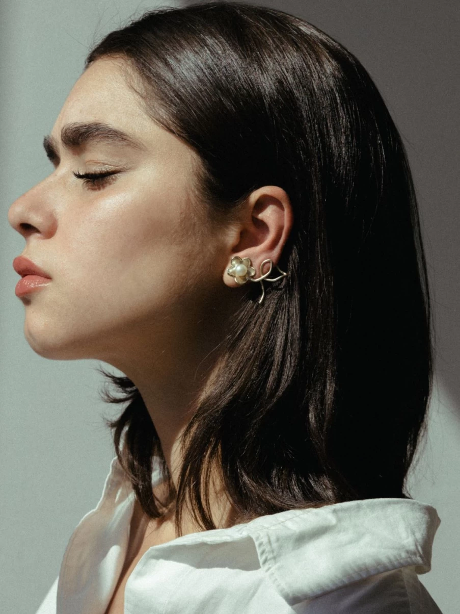 "Anita Berisha Stems And All Floral Dangle Earrings - Elegant Botanical Jewelry"