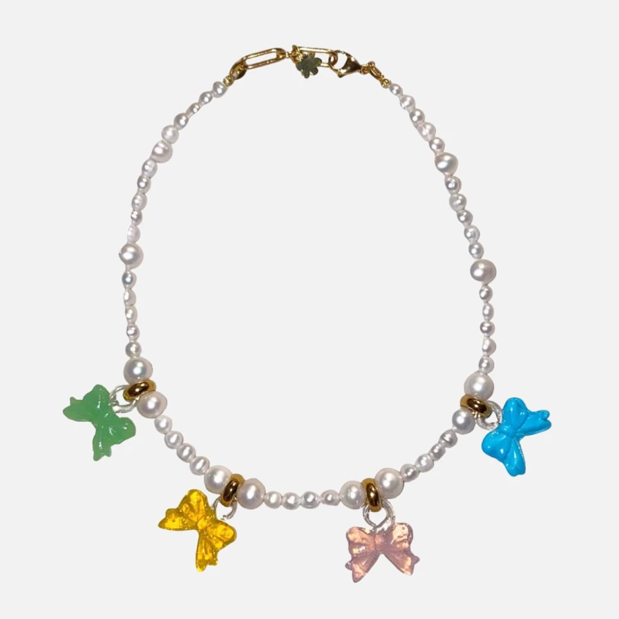 NOTTE Little Bow-Peep Pearl Necklace – Elegant Bow & Pearl Jewelry for Women