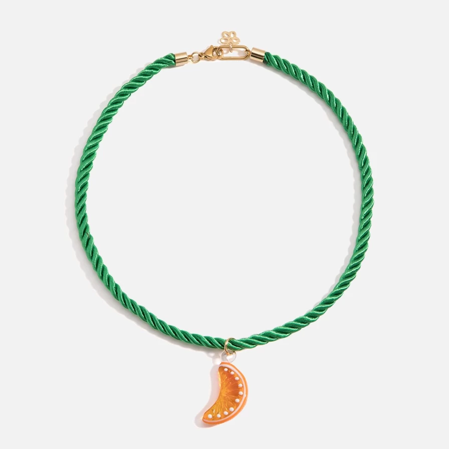 NOTTE Green Citrus Frutta Necklace - Dainty Fruit Pendant Jewelry
