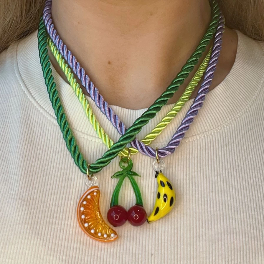 NOTTE Green Citrus Frutta Necklace - Dainty Fruit Pendant Jewelry