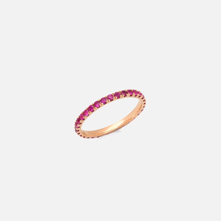 Eriness Ruby Eternity Band - Classic Sterling Silver Women's Ring