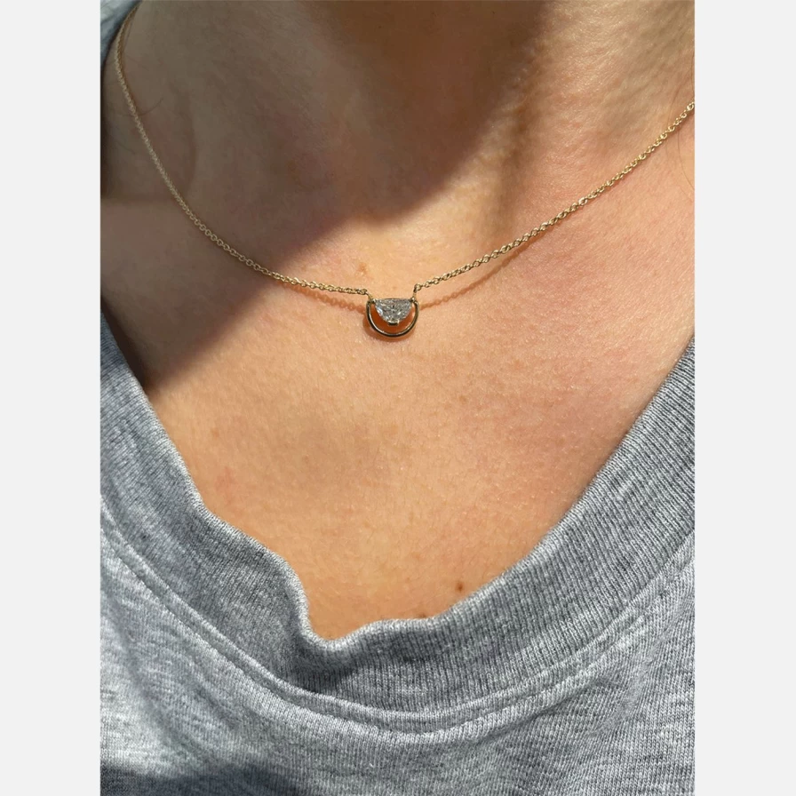 Bleecker & Prince 14K Yellow Gold Moonrise Pendant Necklace